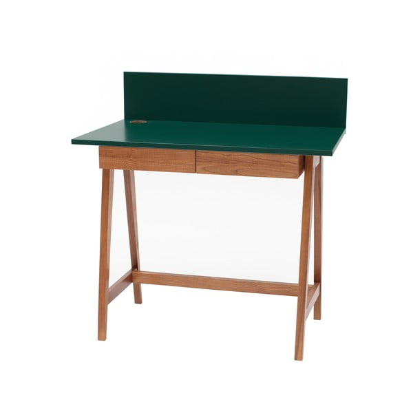 Зелено бюро с основа от ясенова дървесина, дължина 85 cm Luka Oak - Ragaba