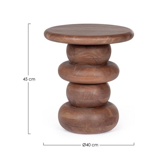 Кръгла странична масичка от масивно манго ø 40 cm Lopez – Bizzotto-image-3