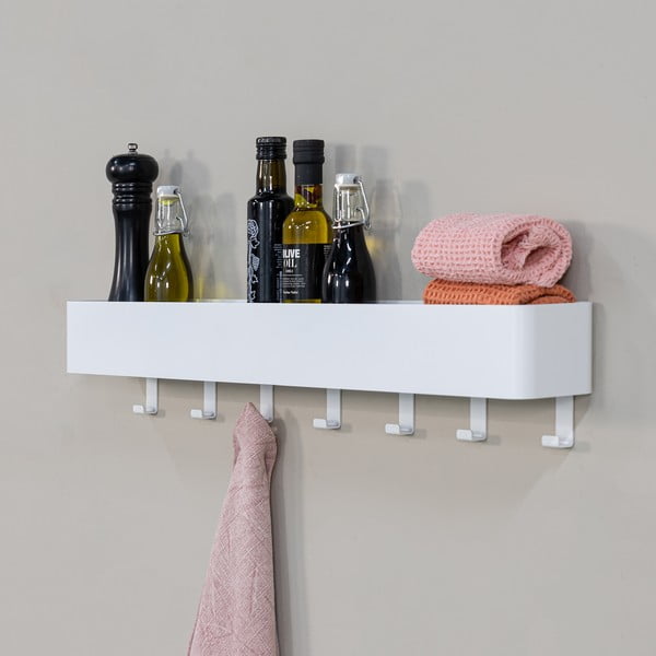 Бял стенен стоманен рафт за баня Multi – Spinder Design-image-1