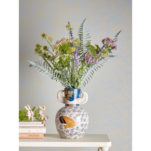 Глинена ръчно рисувана ваза (височина 23,5 cm) Hezha – Bloomingville-image-1