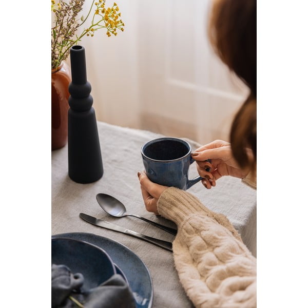 Тъмносин комплект за хранене от каменна керамика 24 бр. Glosia - Bonami Selection-image-4