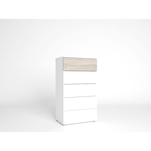 Бял висок скрин от дъб 62x111 cm Sahara - Marckeric-image-2