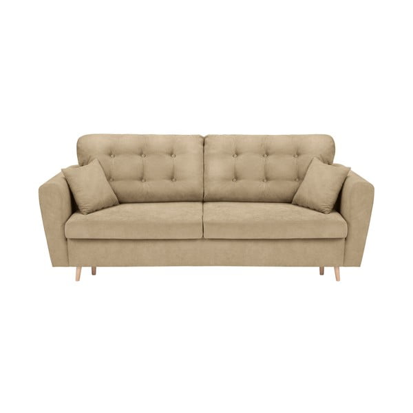 Бежов триместен разтегателен диван с място за съхранение Grenoble - Cosmopolitan Design