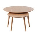 Кръгли масички за кафе от декор от дъб в естествен цвят в комплект от 2 бр. ø 88 cm Adda – Unique Furniture