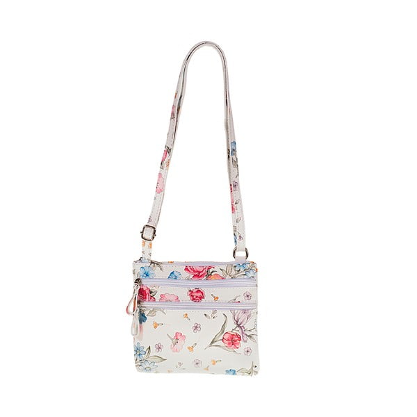 Bílá kabelka s květinovým vzorem Pitti Bags Mara