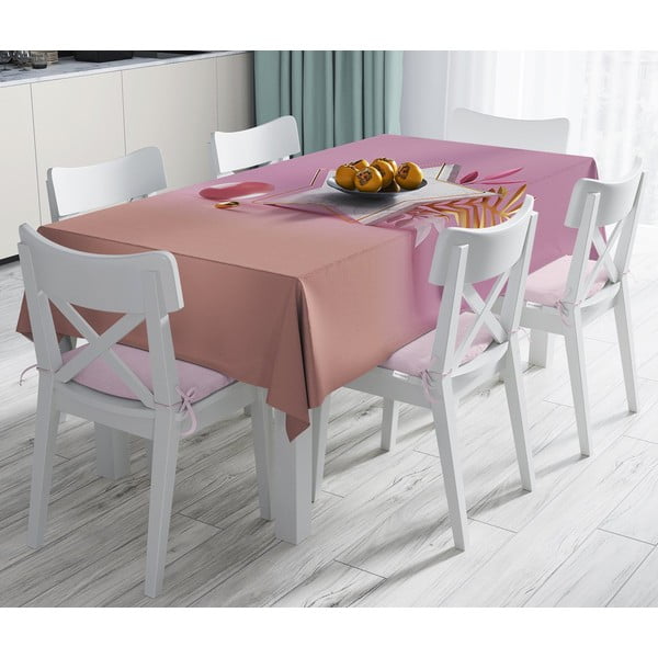Покривка за маса със смес от памук Pink , 140 x 180 cm Star - Minimalist Cushion Covers