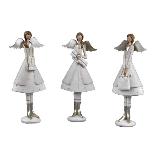 Sada 3 velkých dekorativních andělíčků v krátkých sukních Ego dekor Winter