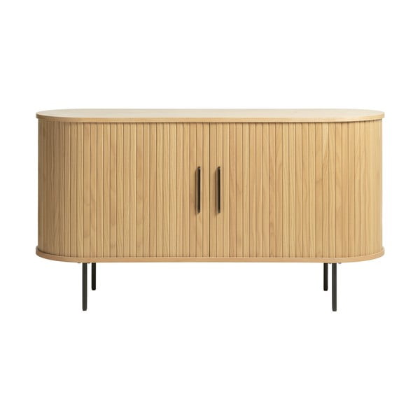 Нисък скрин от дъб в естествен цвят 140x76 cm Nola - Unique Furniture