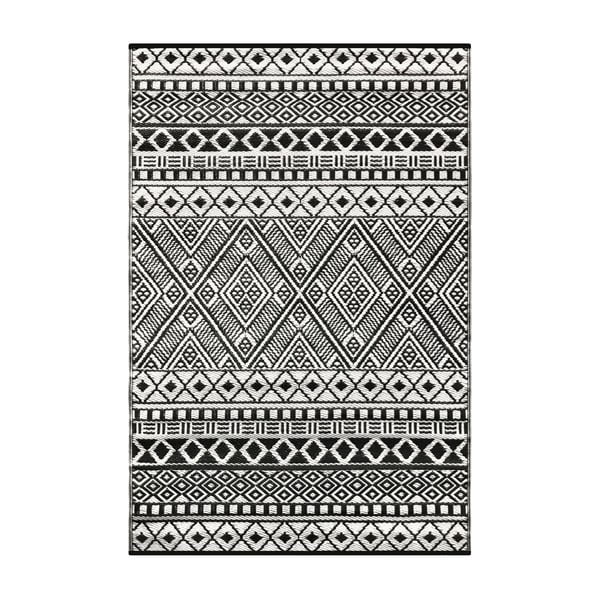Черно-бял килим на открито Реликвата, 150 x 240 cm - Green Decore