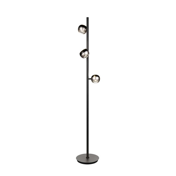 LED подова лампа в черен и сребрист цвят (височина 150 cm) Orbit – Trio Select