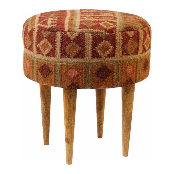 Červená vzorovaná stolička z mangového dřeva Støraa Marion