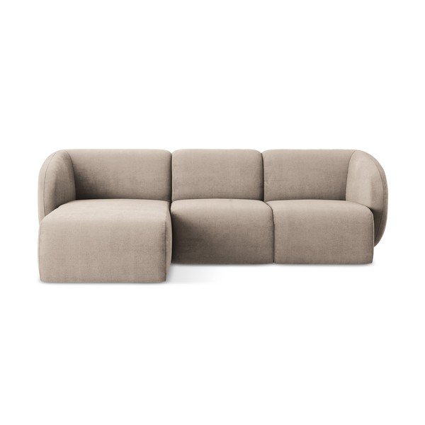 Светлокафяв шенилов ъглов диван (ляв ъгъл) Lani – Makamii