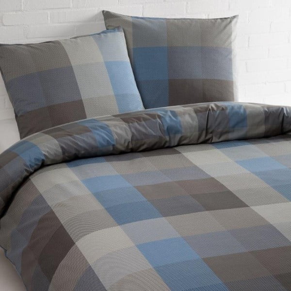 Памучно спално бельо за единични легла Phil Blue, 140 x 200 cm - Ekkelboom