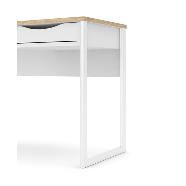 Бяла работна маса , 130 x 48 cm Function Plus - Tvilum-image-4