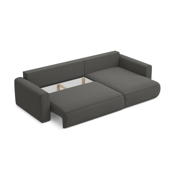 Тъмносив кадифен разтегателен ъглов диван с място за съхранение (десен ъгъл) Kapua – Makamii-image-4