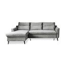 Светлосиво кадифено ъглово канапе, ляв ъгъл Stylish Stan - Miuform
