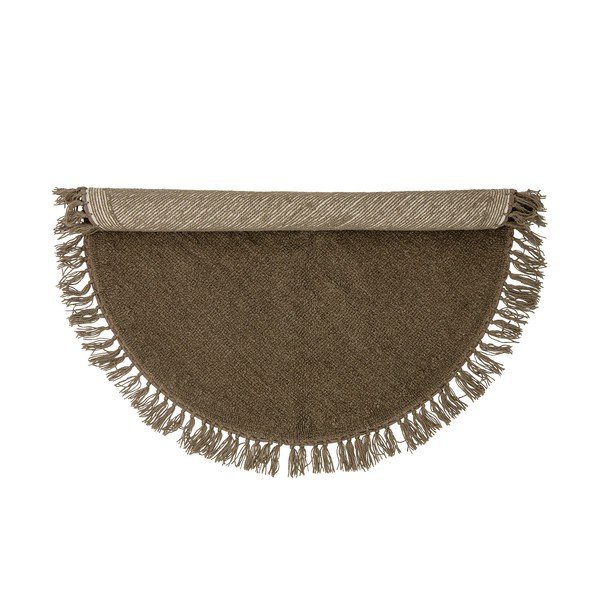 Кафяв вълнен кръгъл килим ø 110 cm Lenea - Bloomingville-image-2