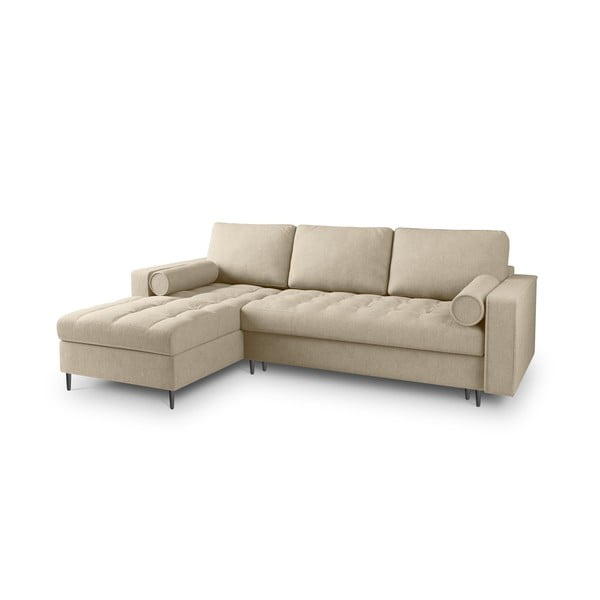 Бежов ъглов разтегателен диван , ляв ъгъл Santo - Milo Casa-image-3