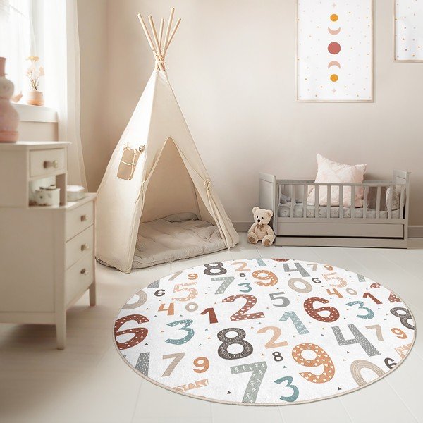 Детско килимче за игра подходящо за пране ø120 cm Happy Numbers – Mila Home-image-1