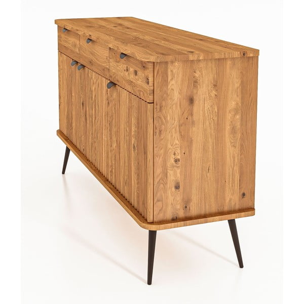 Нисък скрин от дъбова дървесина в естествен цвят 144x87 cm Kula - The Beds-image-4