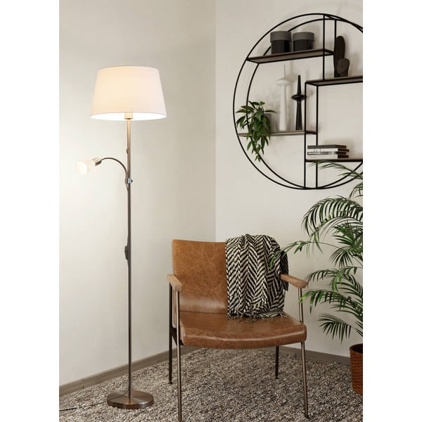 Сива подова лампа със стъклен и текстилен абажур (височина 170 cm) CONESA – EGLO-image-2