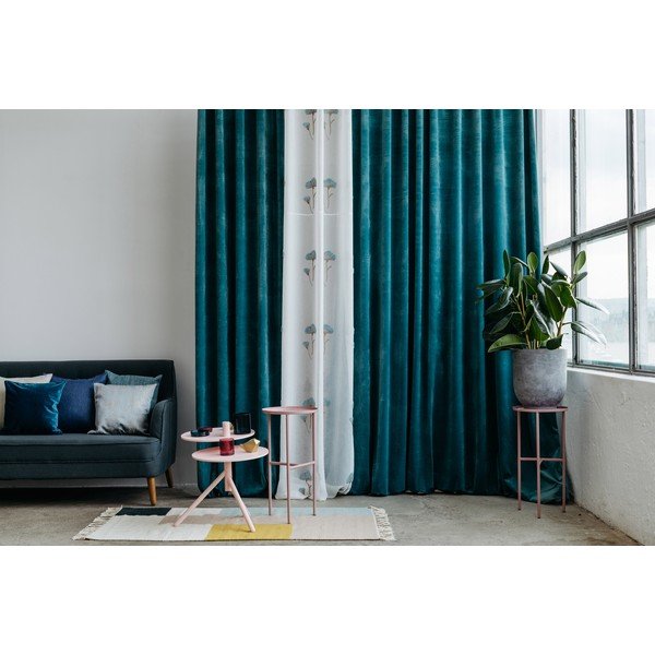 Бяло-синя завеса 140x260 cm Elba – Mendola Fabrics-image-4