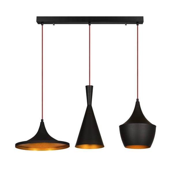 Черна висяща лампа за 3 крушки Elmas Line - Opviq lights