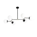 Черно-бяло висящо осветително тяло със стъклен абажур Damar – Opviq lights