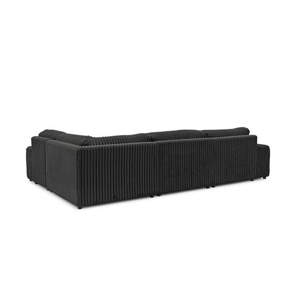 Тъмносив ъглов диван от рипсено кадифе (десен ъгъл U форма) Justin – Ropez-image-3