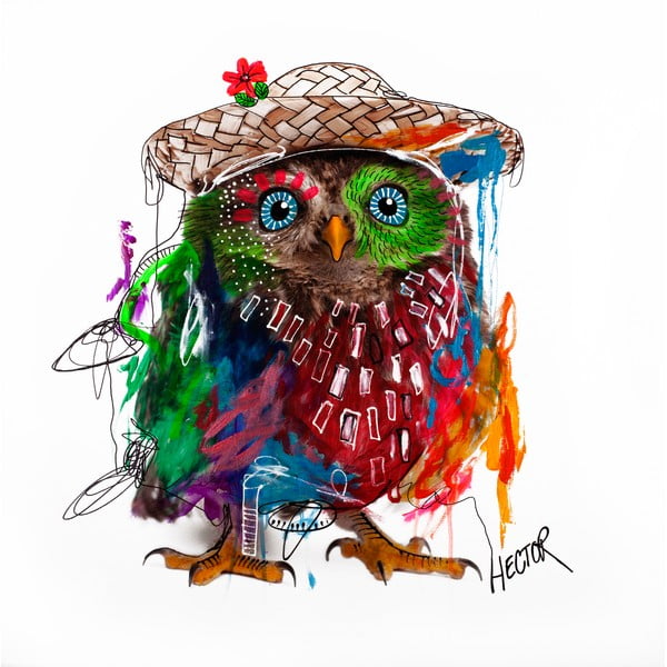 Hector Owl, 70x70 cm