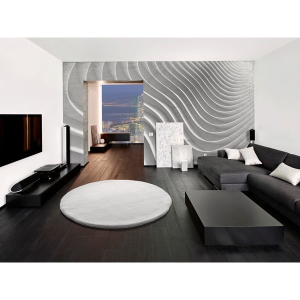 Бял килим Fox Liso, Ø 120 cm - Universal-image-1