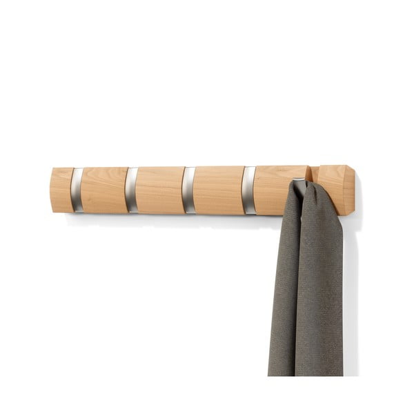 Стенна закачалка от ясенова дървесина в естествен цвят Flip - Umbra-image-4