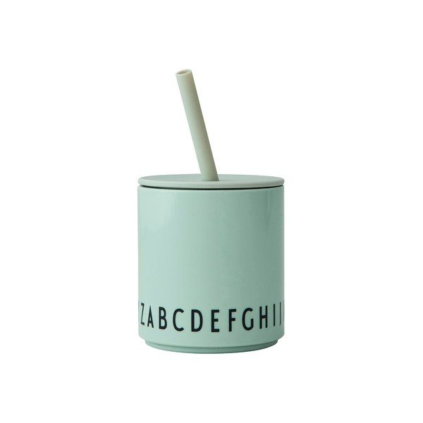Зелена бебешка чаша Eat & Learn - Design Letters-image-4