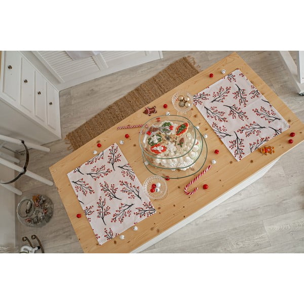 Коледни подложки от плат в комплект от 2 подложки 45x35 cm Rowan Berries - Butter Kings-image-1