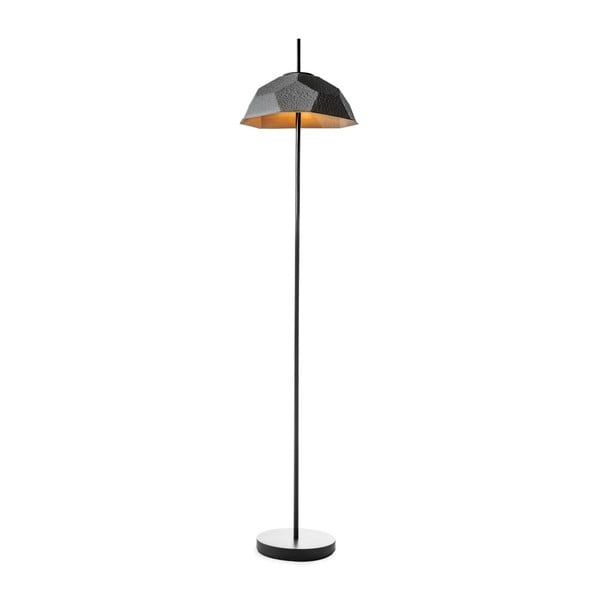 Černá stojací lampa se stínidlem z recyklovaného papíru Design Twist Mosen