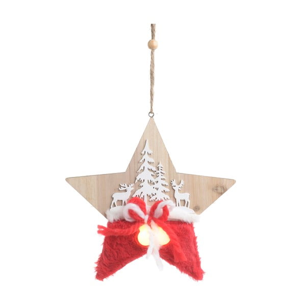 Коледна дървена светлинна украса във формата на звезда Olivia - InArt