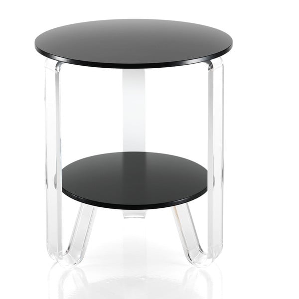 Černý odkládací stolek Tomasucci Poole, ⌀ 48 cm