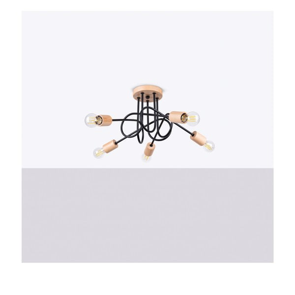 Осветително тяло за таван в черен и естествен цвят 15x61 cm Tumber – Sollux-image-2