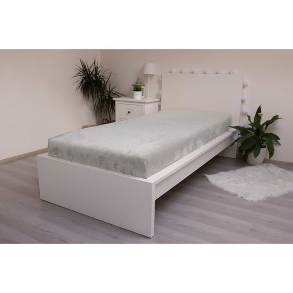 Сив разтеглив чаршаф от микроплюш 180x200 cm - Jerry Fabrics-image-2