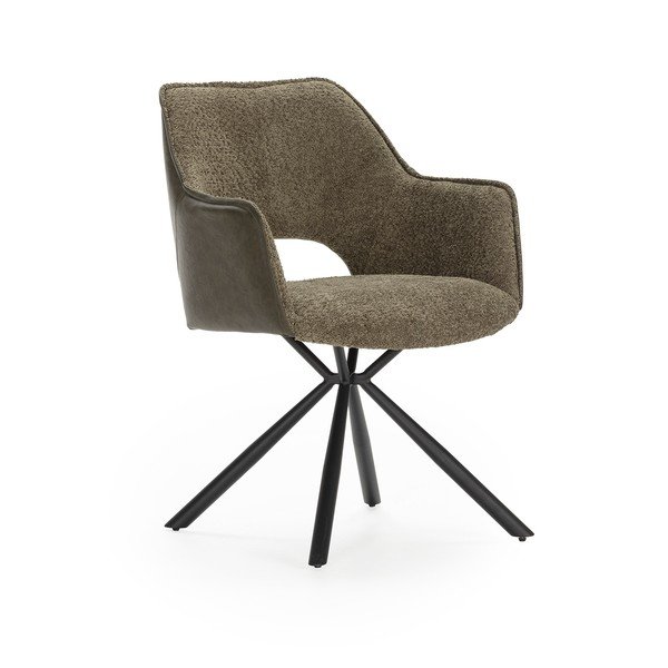 Зелени тапицирани трапезни столове в комплект с подлакътници 2 бр. Mariel – Marckeric