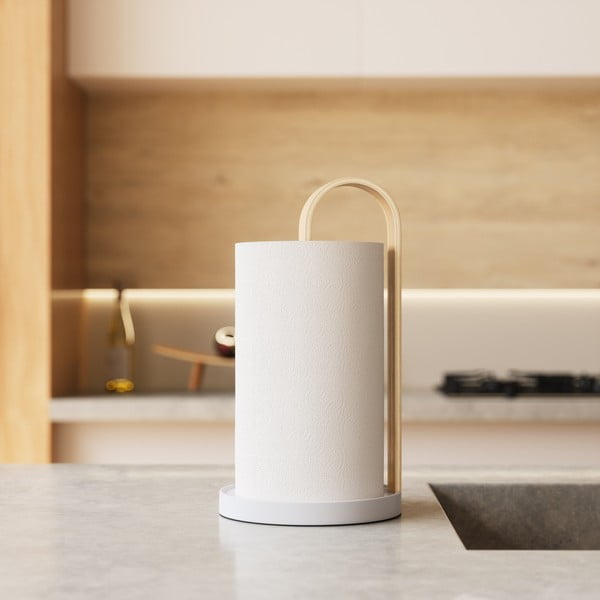 Бяла дървена поставка за хартия ø 17 cm Bellwood - Umbra-image-1