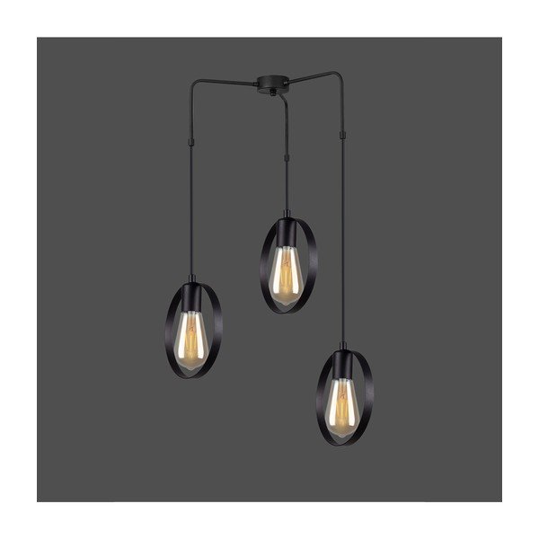 Черно висящо осветително тяло, височина 100 cm Circle - Squid Lighting-image-1
