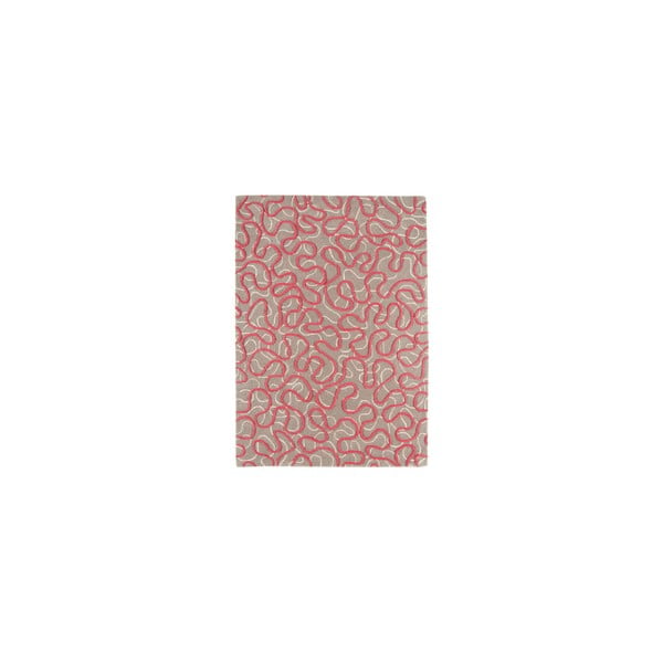 Vlněný koberec Squiggle Rapsberry, 120x170 cm