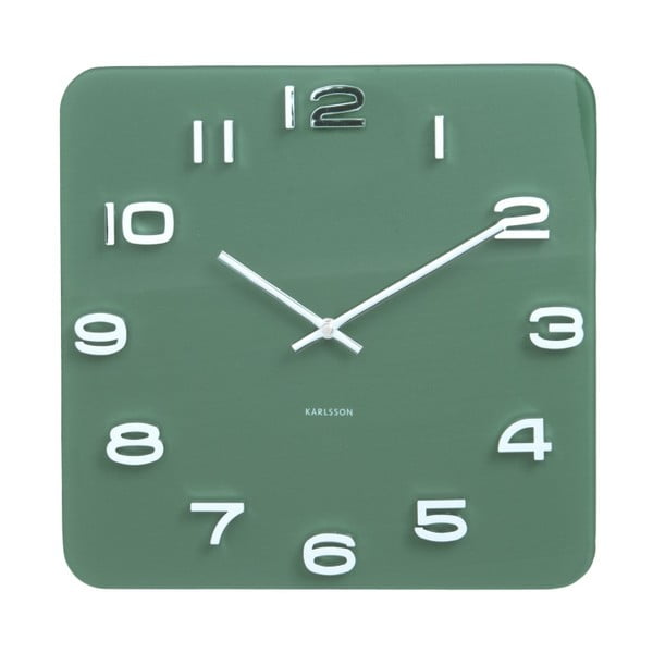 Zelené hodiny Karlsson Vintage, 35 x 35 cm