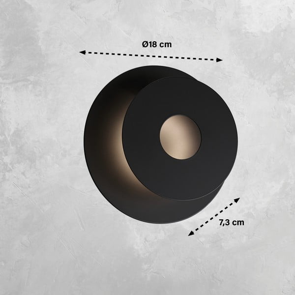 Черна LED стенна лампа Hennes – Fischer & Honsel-image-2