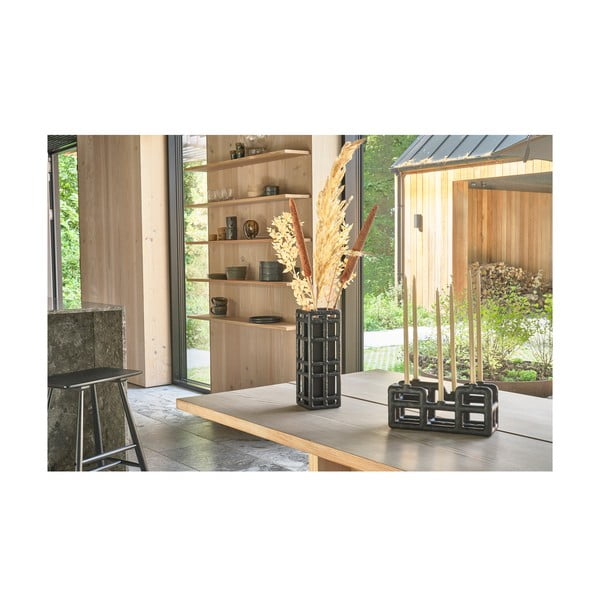 Черна ръчна изработка ваза от полирезин (височина 30 cm) Lyst – Villa Collection-image-1