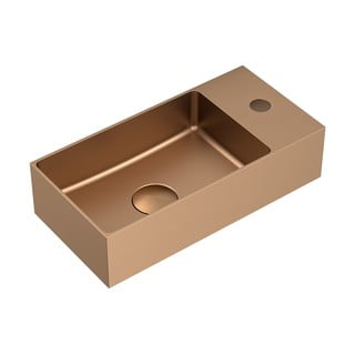 Малък умивалник от неръждаема стомана в меден цвят 36,5x18 cm Aurum – Sapho