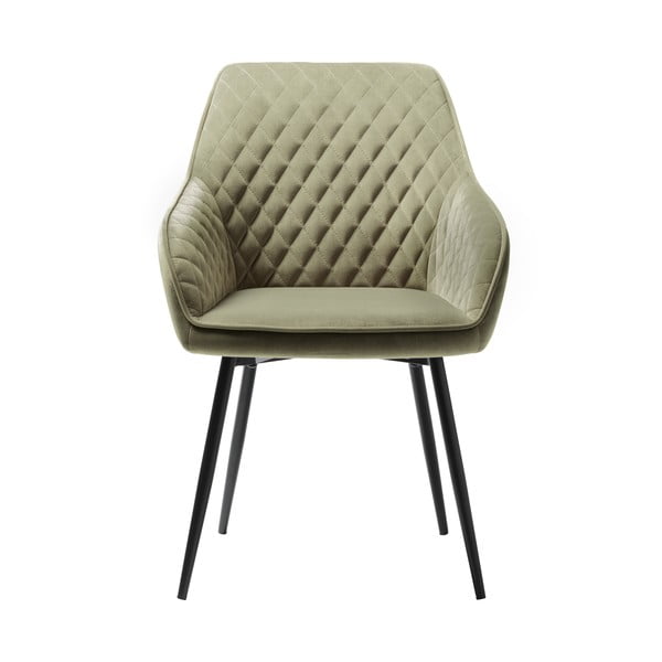 Тапициран трапезен стол с подлакътници в цвят каки Milton – Unique Furniture-image-1