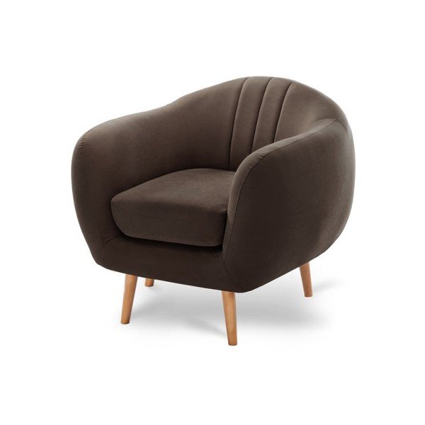 Hnědá křeslo Scandi by Stella Cadente Maison Comete Stripes-image-2