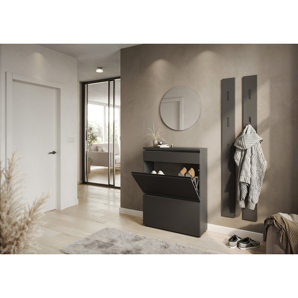 Антрацитна стойка за обувки 80x107x29 cm Baldone – Germania-image-1